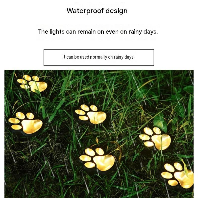3-Pack Solar Cat Paw Garden Lights